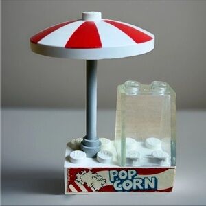 LEGO Popcorn Stand Cart Umbrella Vendor Accessory Mini Build Parts Vintage 80s